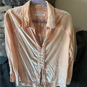 Free People Peach Velvet Top